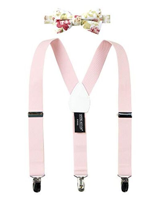 Spring Notion Boys' Suspenders and Light Floral Bow Tie Set