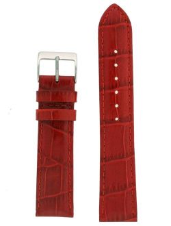 14mm Watch Band Red Genuine Leather Crocodile Grain Ladies