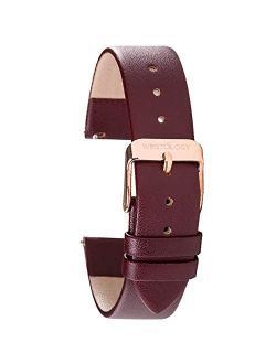 Wristology Purple Leather 22mm Watch Band - Quick Release Easy Change Mens | Womens Wine Strap