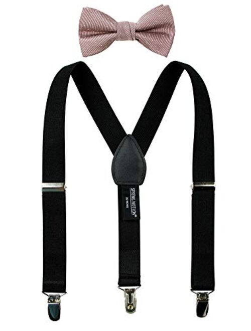 Spring Notion Boys' Suspenders and Rosé Bow Tie Set