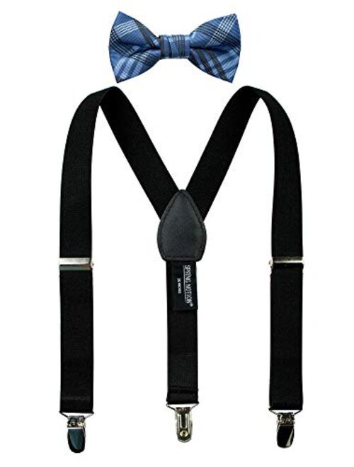 Spring Notion Boys' Suspenders and Blue Bow Tie Set 2