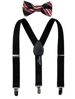 Boys' Suspenders and Red Bow Tie Set