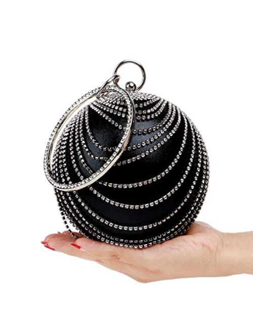 Round Clutch tassel Purse Women Crystal Evening Bag for Wedding Party Women's Ball BAG