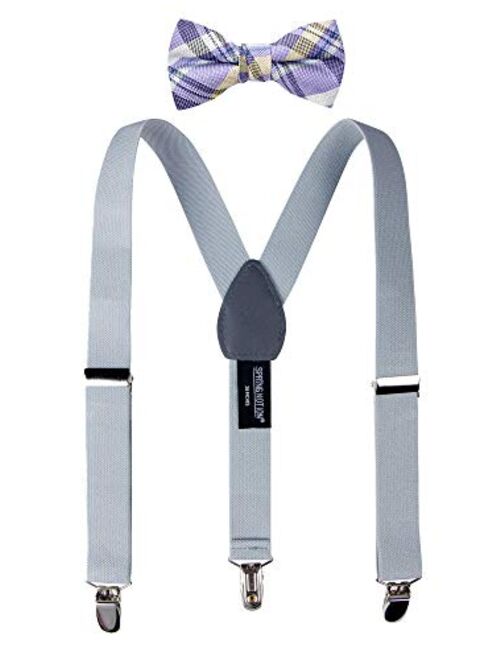 Spring Notion Boys' Suspenders and Purple Bow Tie Set
