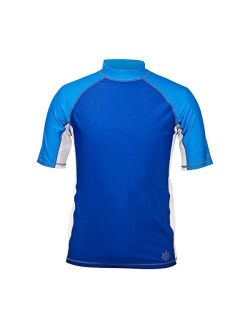 UV Skinz Men’s UPF 50+ Short Sleeve Panel Sun and Swim Shirt – Sun-Blocking Shirt