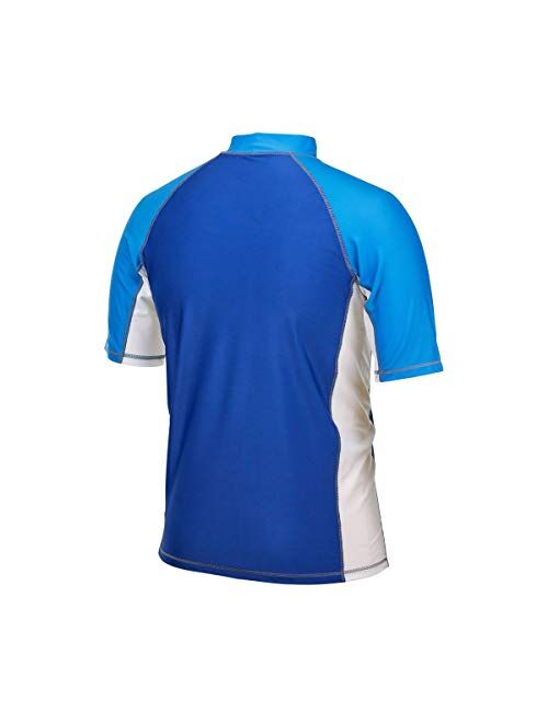 UV Skinz Men’s UPF 50+ Short Sleeve Panel Sun and Swim Shirt – Sun-Blocking Shirt