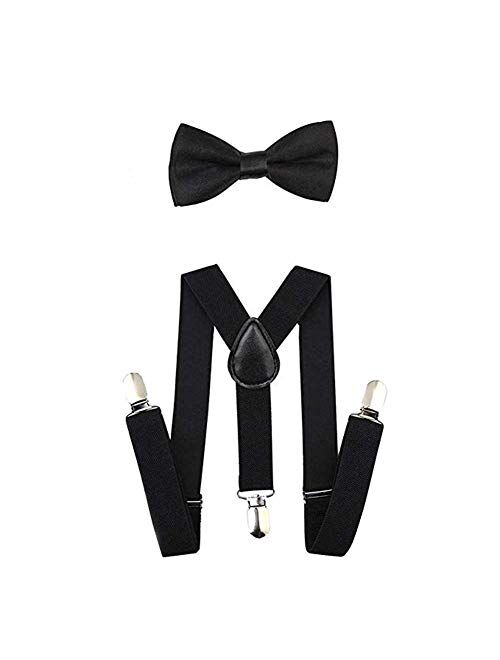 Kids Boys Suspenders and Bow Tie Set 1920s Great Gatsby Gangster Newsboy Hat Cap Costume Accessories