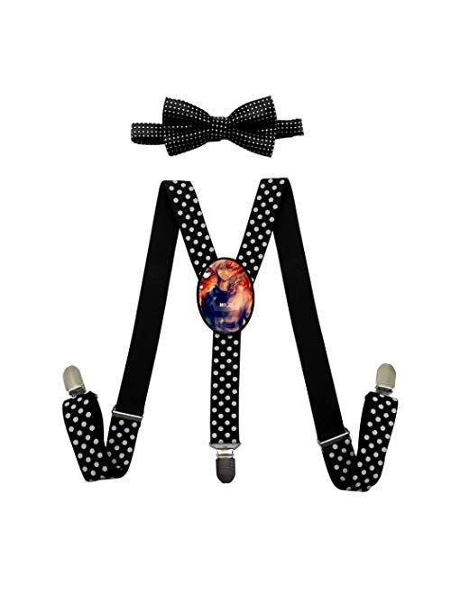My Hero A-CA-demia Fire Boys/Girls Adjustable Polka Dot Y-Back Suspender & Bowtie Set