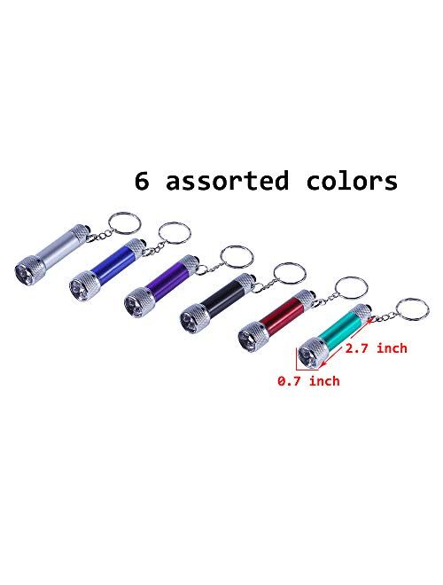 Antner 18pcs Mini Flashlights Keychain 5 Bulbs LED Keychain Toy for Kids Party Favors, Camping, Travel, Home or Office(Battery Included)