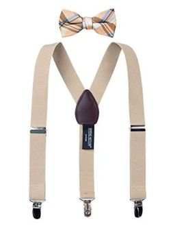 Boys' Suspenders and Orange Bow Tie Set