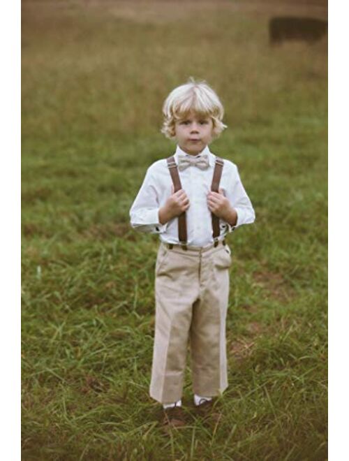Kids suspenders - Adjustable Wedding Ring Bearer Leather Like for Kids Ages 2 mos to 17 Years - By London Jae Apparel