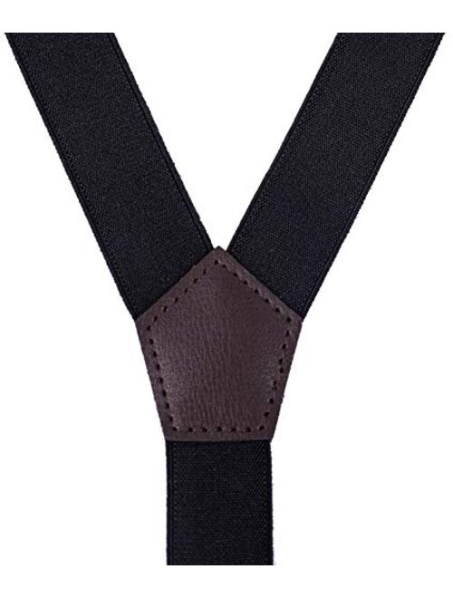 Shark Tooth Boys' Mens' Suspenders and Bow Tie Set Adjustable Metal Clips