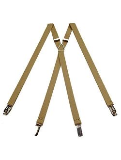 Khaki Men's Skinny Solid Suspenders for pants trousers Made in the USA