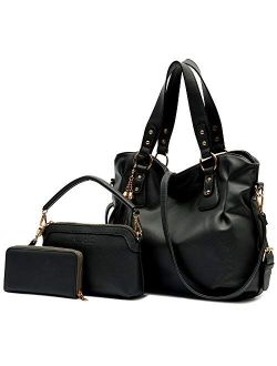Purse and Wallet set for Women Large Hobo Bags Female Fashion Tote Shoulder Bags Crossbody Wallets Satchel Purse Set 3pcs