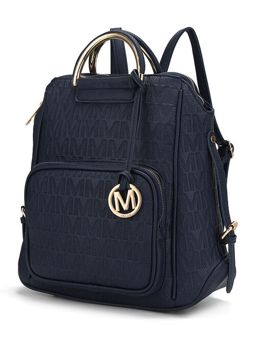 MKF Collection Navy Signature Zip Backpack