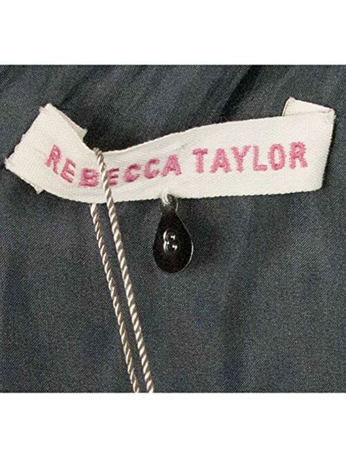 Rebecca Taylor Grey Layered Silk Ruffle One Shoulder Cocktail Dress 8