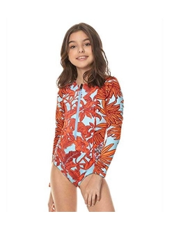 Printed Long Sleeves Girls Swimwear
