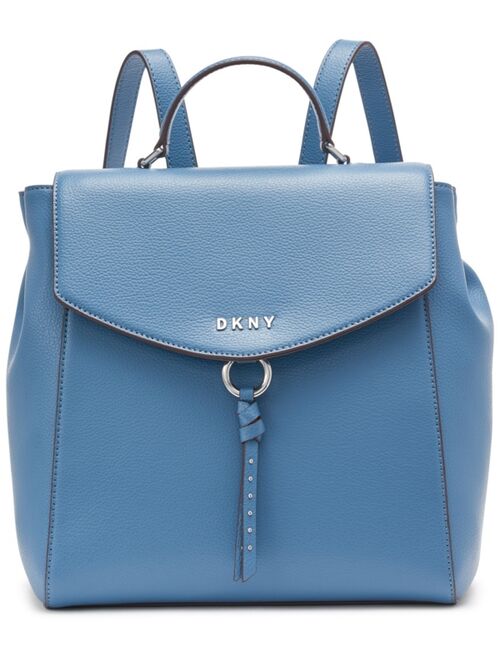 DKNY Lola Leather Magnetic Snap Closure Backpack