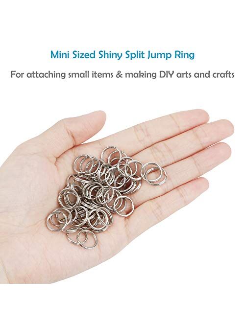 Pawfly 100 Pack 1/2 Inch OD Mini Small Split Jump Ring Bulk Rings for DIY Arts Crafts Organization