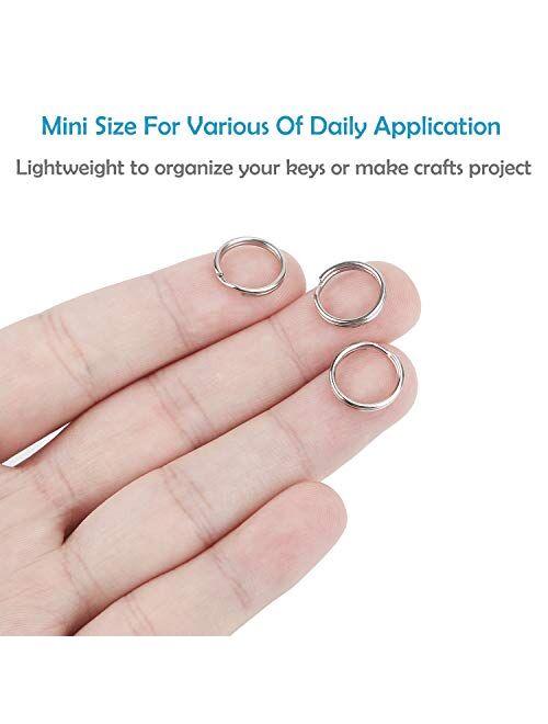 Pawfly 100 Pack 1/2 Inch OD Mini Small Split Jump Ring Bulk Rings for DIY Arts Crafts Organization