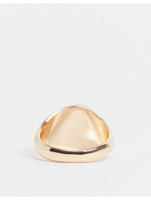 ASOS DESIGN Curve ring with sun in gold tone