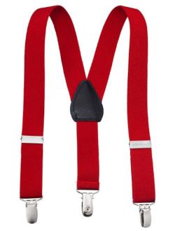 Albert's Baby/Kids Solid Color Elastic Adjustable Wedding Suspenders (22", Red)