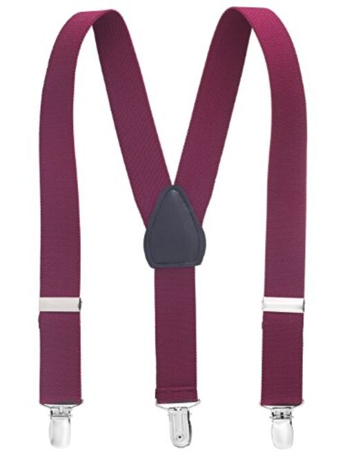 Albert's Baby/Kids Solid Color Elastic Adjustable Wedding Suspenders (22", Burgundy)