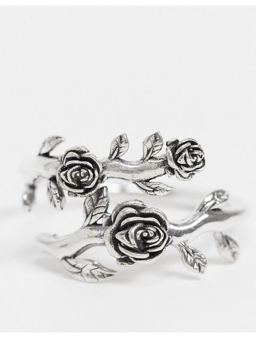 Regal Rose Damask wrap ring in sterling silver