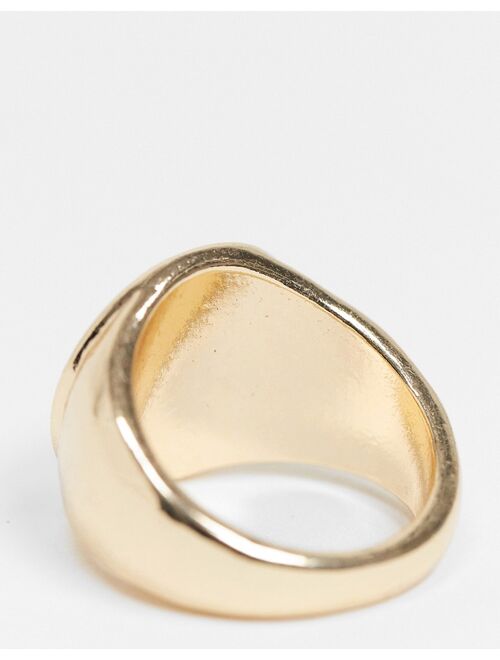 ASOS DESIGN ring in cherry sovereign design in gold tone