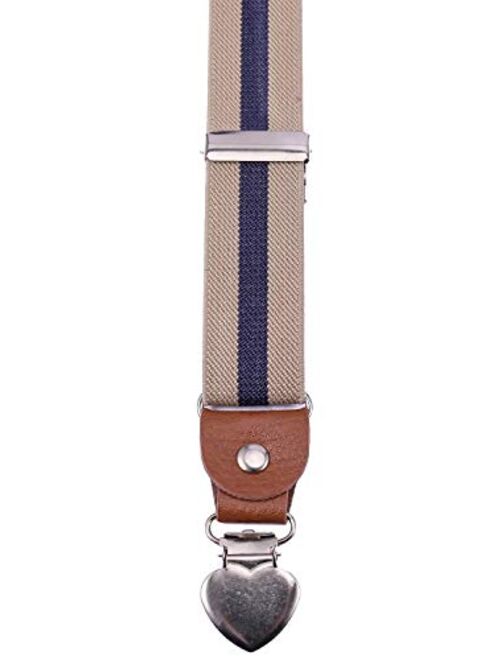 SUNNYTREE Men's Boys' Suspenders Adjustable Y Back with Bow Tie Set for Wedding Party