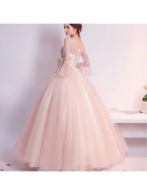 Women's Wedding Dress Pink romance Evening Dress Wedding Evening Prom Gown Dresses full dress