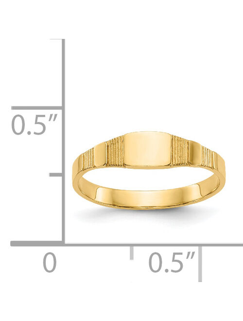 14k Yellow Gold Square Baby Signet Ring