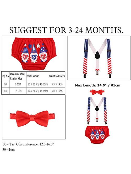 IBTOM CASTLE Baby Boys1st 2nd Birthday Cake Smash Photo Prop Outfits Wild ONE Bloomers Bow Tie Suspender Party Wedding Clothes Set