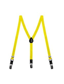 TieMart Boys' Yellow Skinny Suspenders