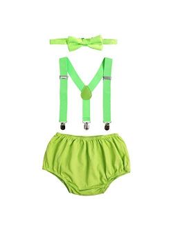 Child Baby Boys Adjustable Elastic Clip Y Back Suspenders Bowtie Outfit First Birthday Cake Smash Bloomers Clothes set