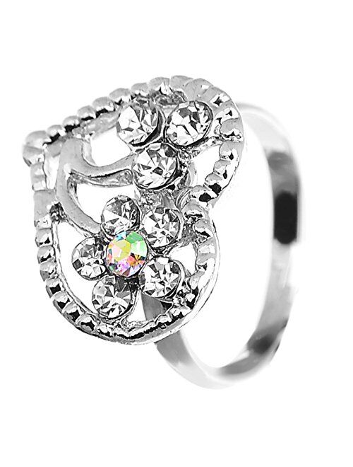 Shuning Children Kids 20pcs Cute Crystal Adjustable Rings Jewelry