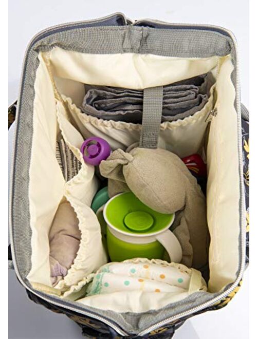 Diaper Bag Backpack KKRAZE Large Capacity Waterproof with Change Pad and Stroller Straps (Black)