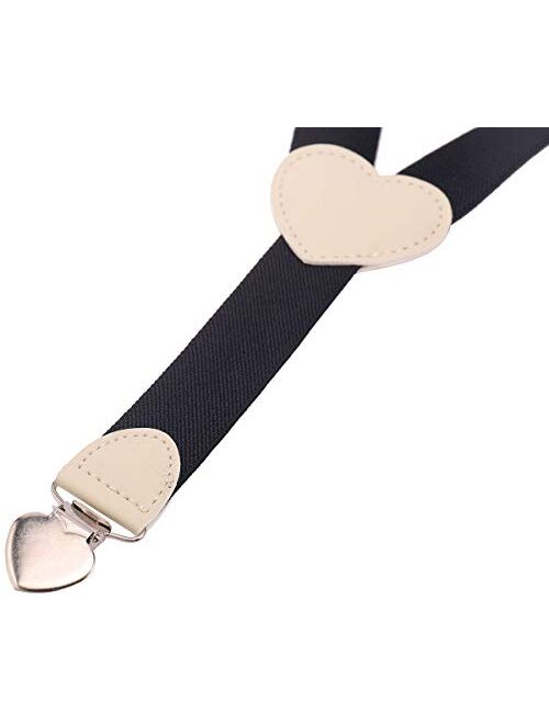 YJDS Suspenders for Boys and Bow Tie Set Y Back Heart-Shaped Clips