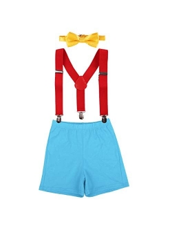 Baby Boys 1st/2nd Birthday Cake Smash Outfit Suspenders Bloomers Bowtie Set Fishing Party Clothes