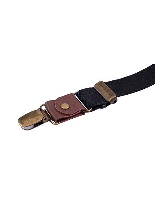 ORSKY Men Boys Suspenders and Bow Tie Adjustable with Copper Clips