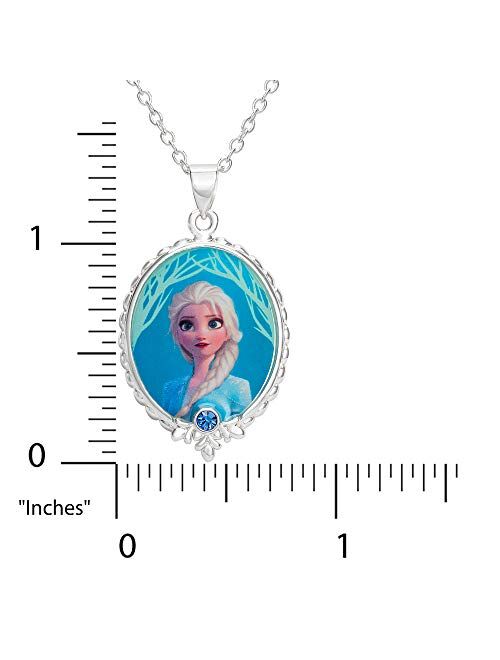Disney Frozen 2 Elsa Fine Silver Plated Pendant Necklace, 16 + 2" Extender