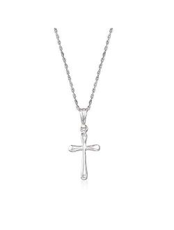 Child's 14kt White Gold Cross Pendant Necklace. 15 inches