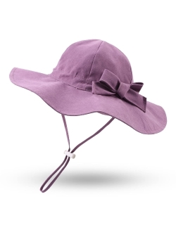 Zsedrut Bow Baby Girls Bucket Hat Infant Toddler Summer Cap Sun Protect Kids Hat for Girls