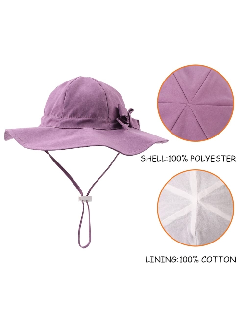 Zsedrut Bow Baby Girls Bucket Hat Infant Toddler Summer Cap Sun Protect Kids Hat for Girls