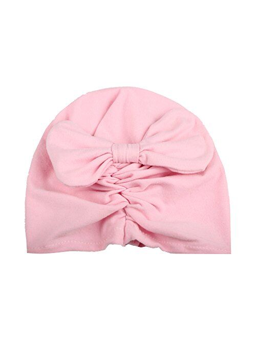 Upsmile Newborn Hat Baby Turban Beanie Bow Headband Baby Girl Hospital Hats