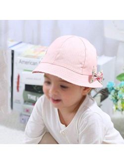 WZHZJ Fashion Baby Girl Hats Summer Two Sided Cap Hat Infant Kids Children Floral Bowknot Sun Hat