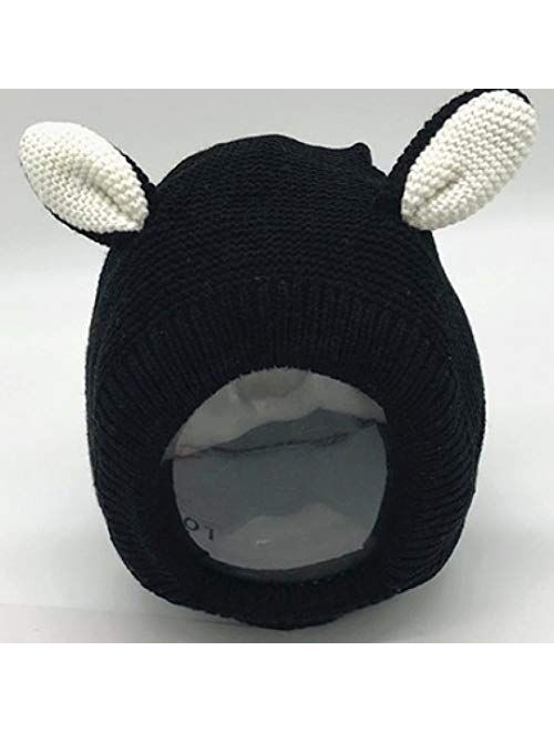 WZHZJ Winter Children's Woollen Cap Baby hat Ear Cap Knitted hat for Boys and Girls with Warm Wool Cap Baby Cap