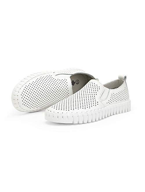 DREAM PAIRS Girls Slip-on Sneakers Comfortable Loafer Shoes