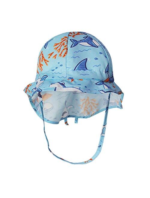Hat Baby Child Breathable Neck Beach Sunscreen Anti-UPF Outdoor Cap Suitable for Boys and Girls Accessories (Color : Blue, Size : 49)