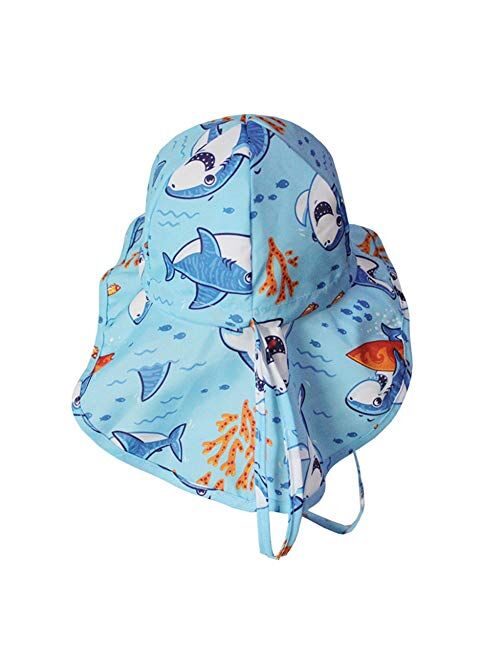 Fashion Baby Child Breathable Neck Beach Sunscreen Anti-UPF Outdoor Hat Suitable for Boys and Girls Styling (Color : Blue, Size : 49)